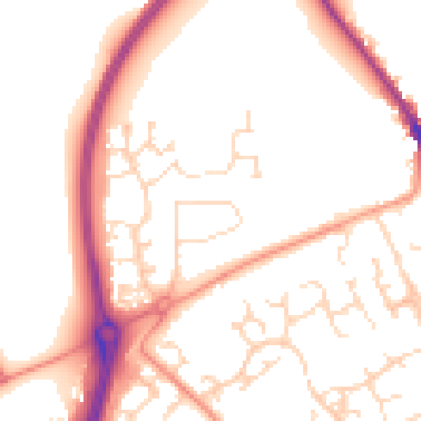 Daytime road noise heatmap for NN12 6DN