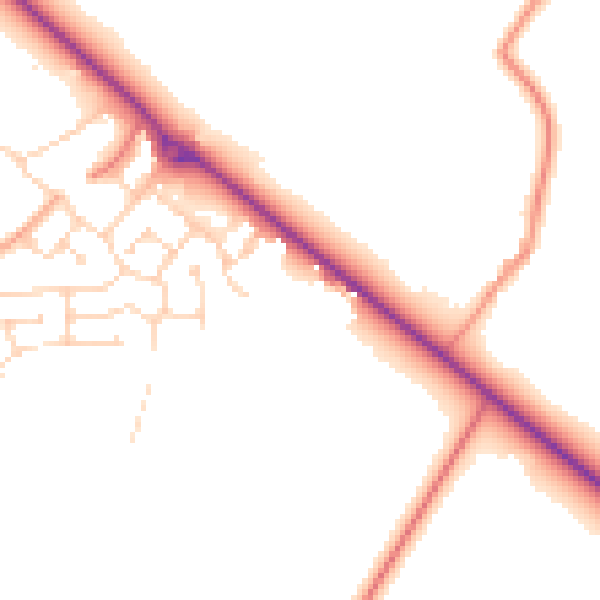 Daytime road noise heatmap for NN12 6GP