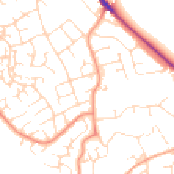 Daytime road noise heatmap for NN12 6TG