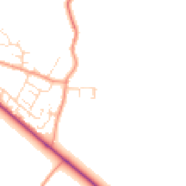 Daytime road noise heatmap for NN12 7QH
