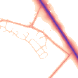 Daytime road noise heatmap for NN12 7UG