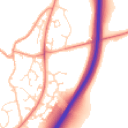 Daytime road noise heatmap for NN12 8ZL