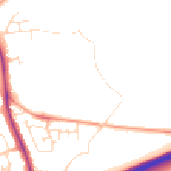 Daytime road noise heatmap for NN15 4BS