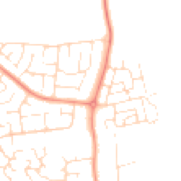 Daytime road noise heatmap for NN15 5AD