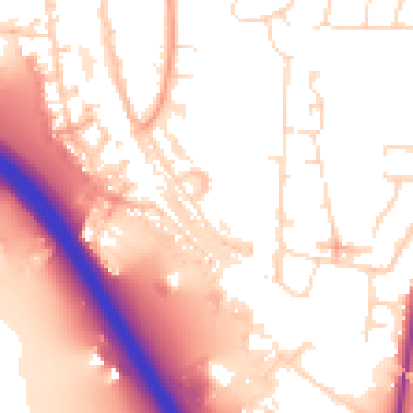 Daytime road noise heatmap for NN15 6AJ