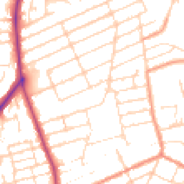 Daytime road noise heatmap for NN16 9QN