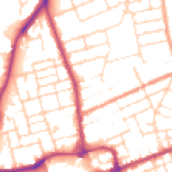 Daytime road noise heatmap for NN16 9SQ