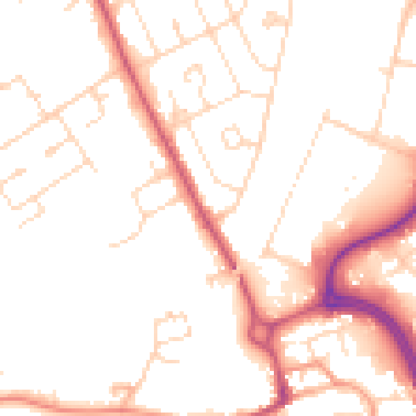 Daytime road noise heatmap for NN17 1AD