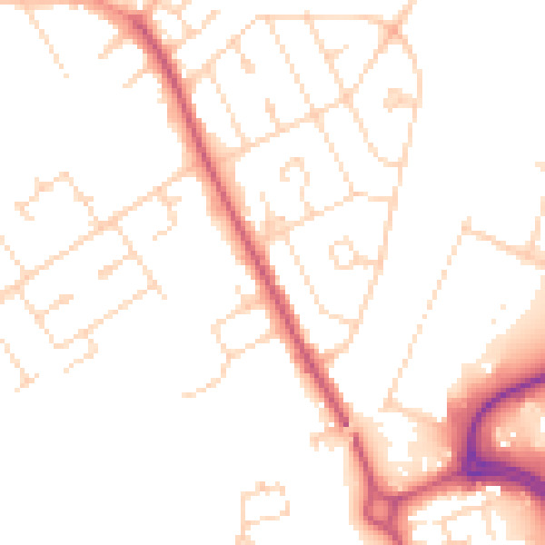 Daytime road noise heatmap for NN17 1AE