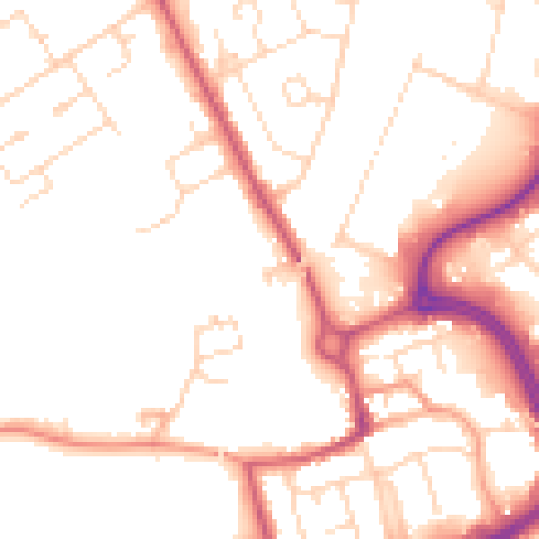 Daytime road noise heatmap for NN17 1AF