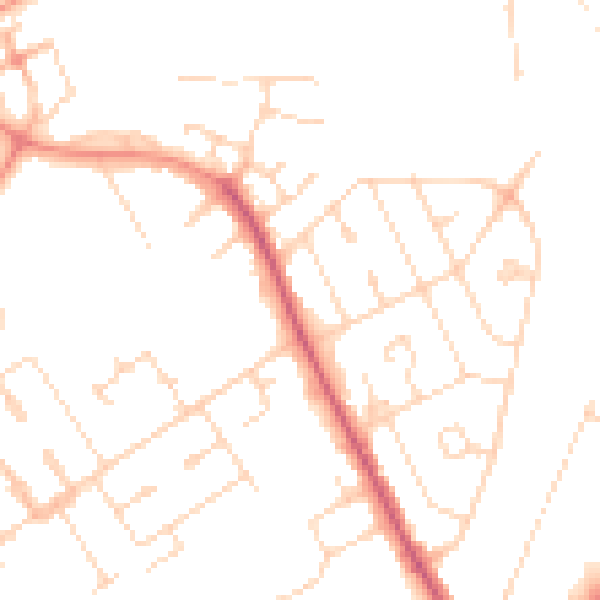 Daytime road noise heatmap for NN17 1AG