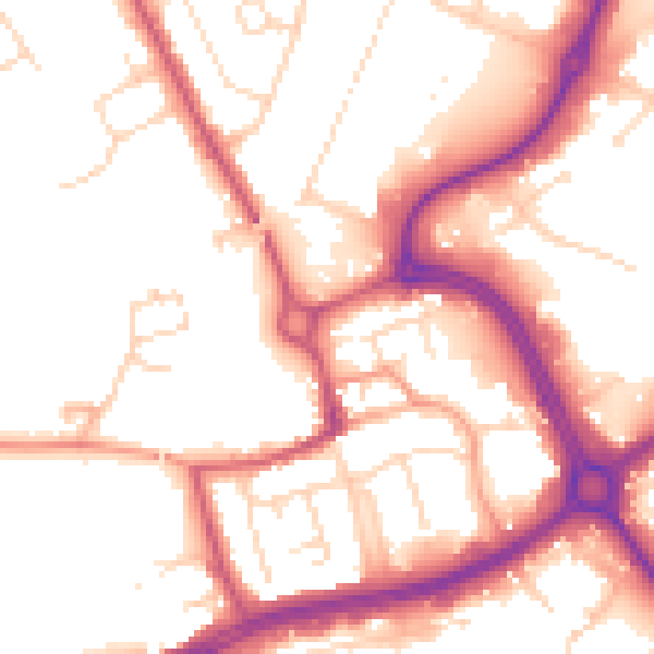 Daytime road noise heatmap for NN17 1AP