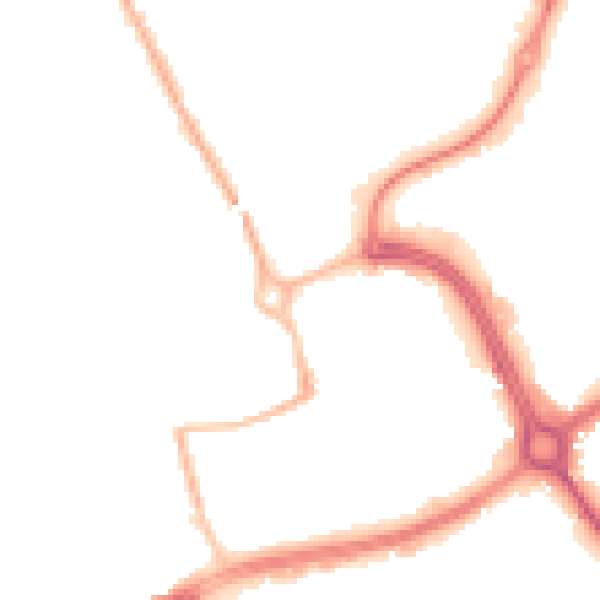 Night-time road noise heatmap for NN17 1AP