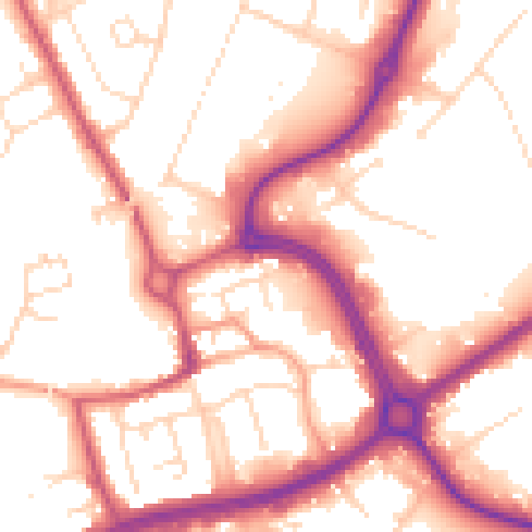 Daytime road noise heatmap for NN17 1AR