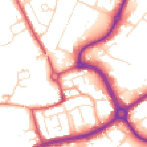 Daytime road noise heatmap for NN17 1AS