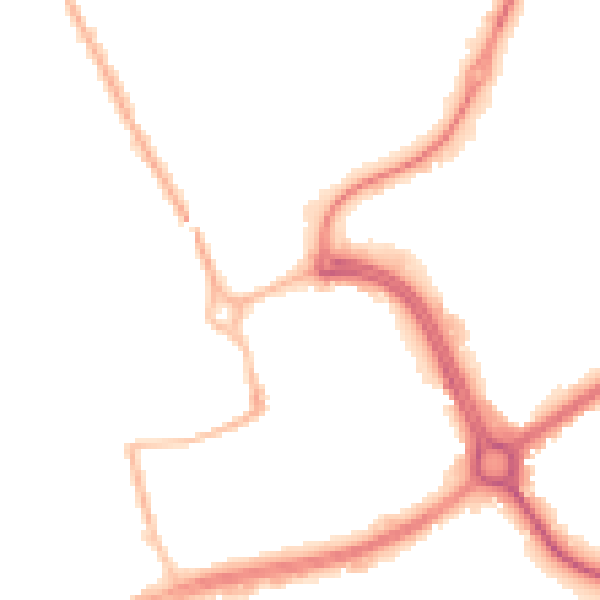 Night-time road noise heatmap for NN17 1AS