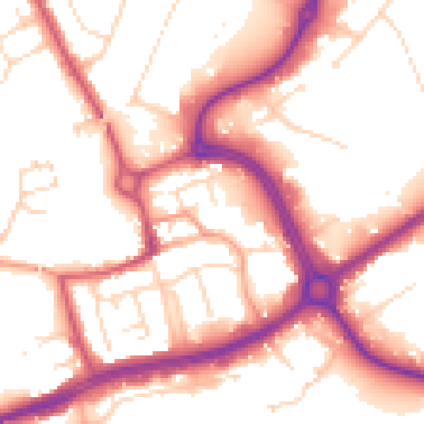 Daytime road noise heatmap for NN17 1AT