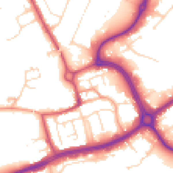 Daytime road noise heatmap for NN17 1AX