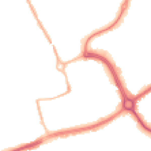 Night-time road noise heatmap for NN17 1AX