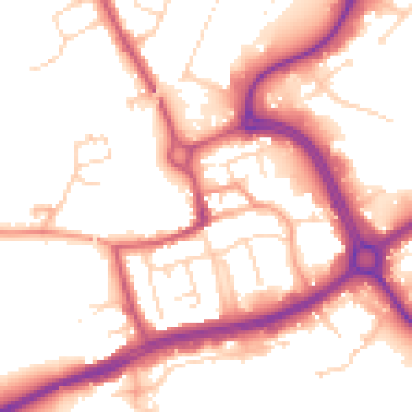 Daytime road noise heatmap for NN17 1AY