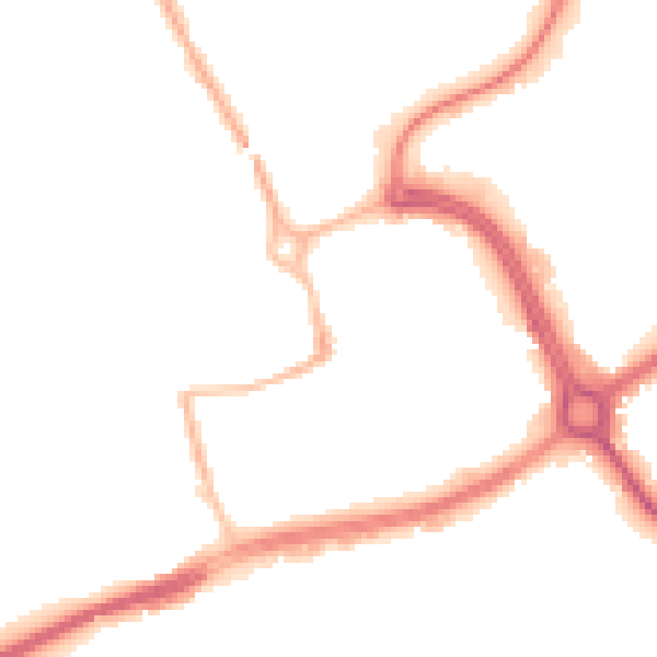 Night-time road noise heatmap for NN17 1AY