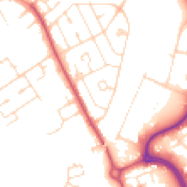 Daytime road noise heatmap for NN17 1BA