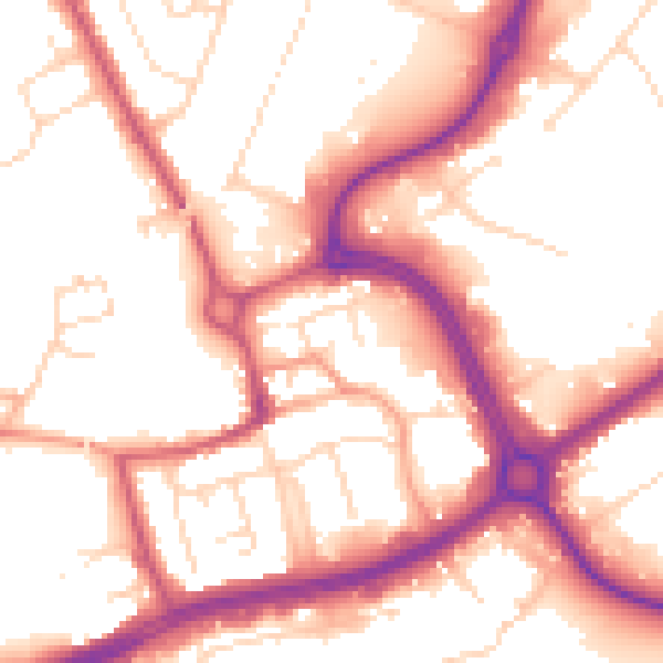 Daytime road noise heatmap for NN17 1BE