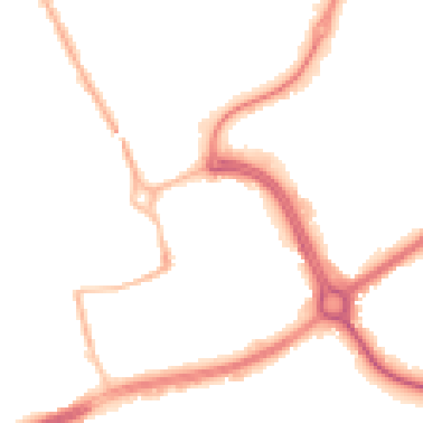 Night-time road noise heatmap for NN17 1BE