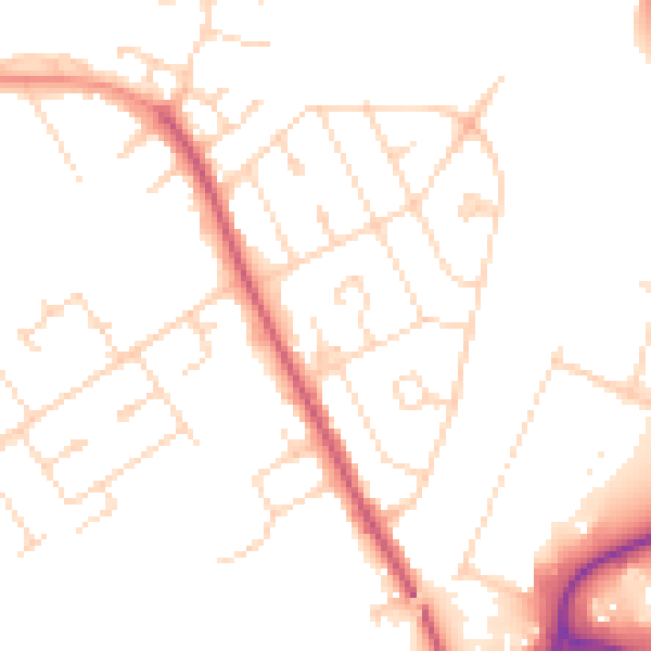 Daytime road noise heatmap for NN17 1BF