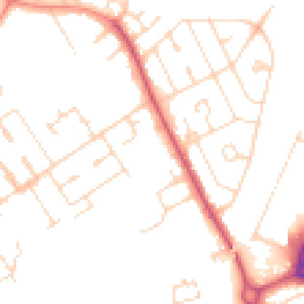 Daytime road noise heatmap for NN17 1BG