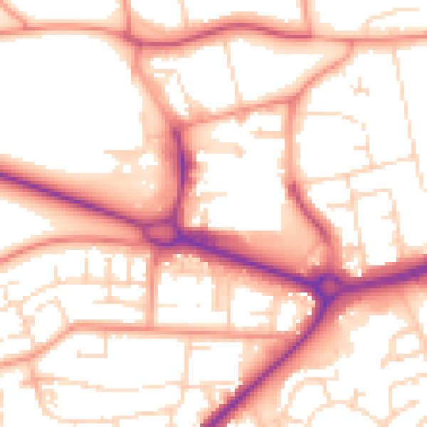 Daytime road noise heatmap for NN17 1BH