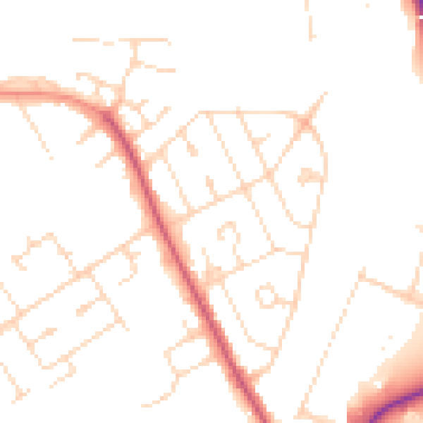 Daytime road noise heatmap for NN17 1BJ