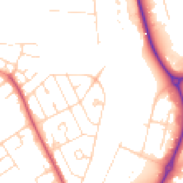 Daytime road noise heatmap for NN17 1BN