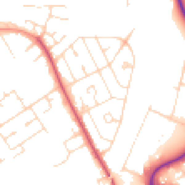 Daytime road noise heatmap for NN17 1BQ