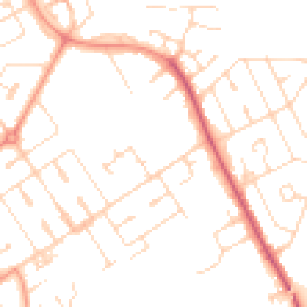 Daytime road noise heatmap for NN17 1BS