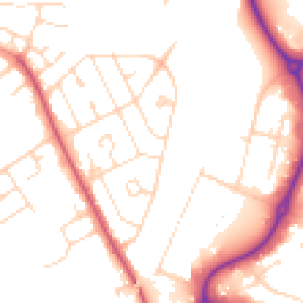 Daytime road noise heatmap for NN17 1BT