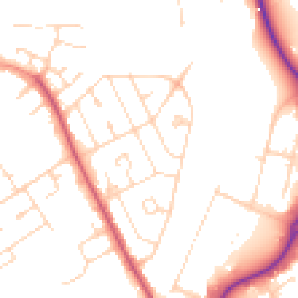 Daytime road noise heatmap for NN17 1BU