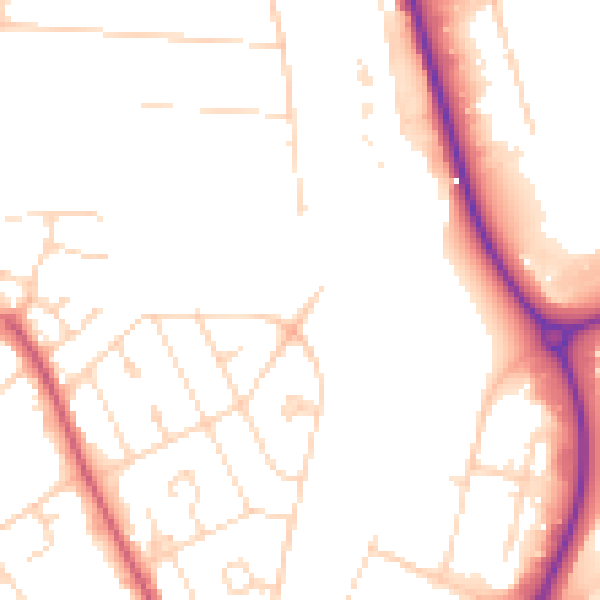 Daytime road noise heatmap for NN17 1BW
