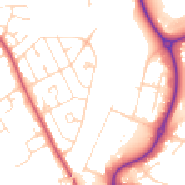 Daytime road noise heatmap for NN17 1DD