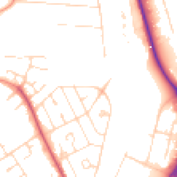 Daytime road noise heatmap for NN17 1DF