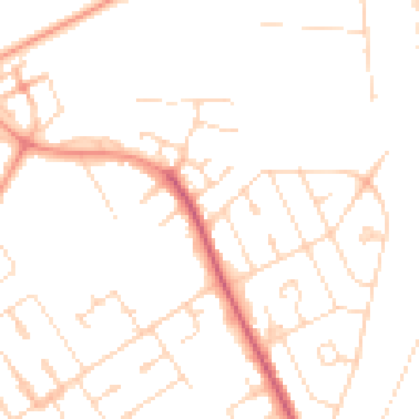 Daytime road noise heatmap for NN17 1DH