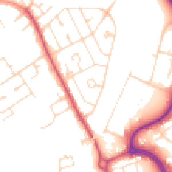 Daytime road noise heatmap for NN17 1DJ