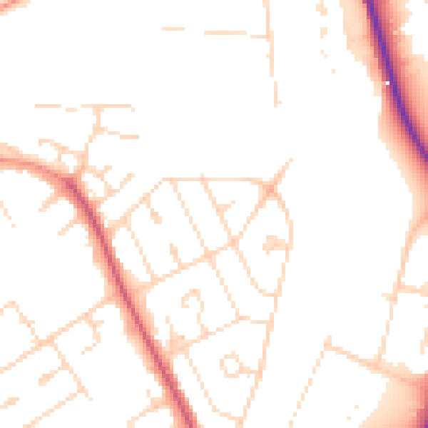 Daytime road noise heatmap for NN17 1DN