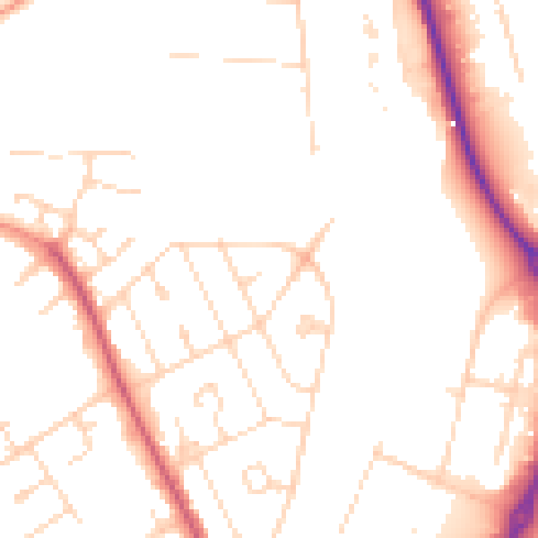 Daytime road noise heatmap for NN17 1DP
