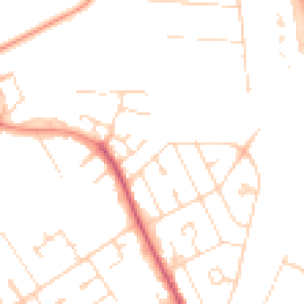 Daytime road noise heatmap for NN17 1DQ