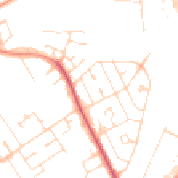 Daytime road noise heatmap for NN17 1DR
