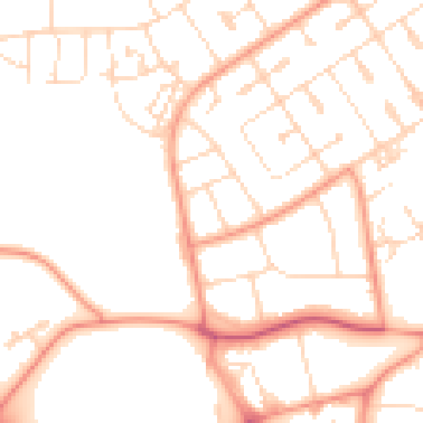 Daytime road noise heatmap for NN17 1EU