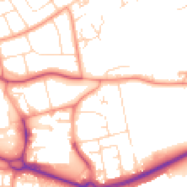 Daytime road noise heatmap for NN17 1FG