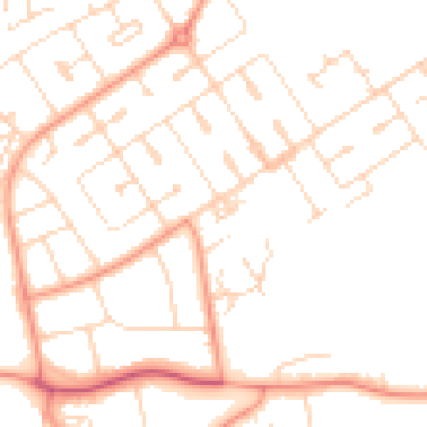 Daytime road noise heatmap for NN17 1FH