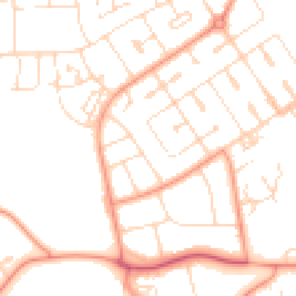 Daytime road noise heatmap for NN17 1LP